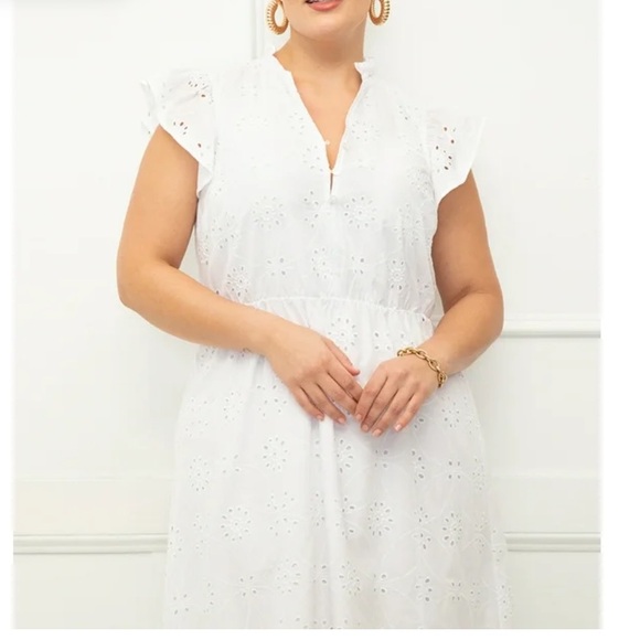 Eloquii White Eyelet Maxi Dress - Picture 3 of 16
